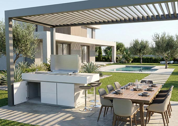 Bespoke kitchen by the pool