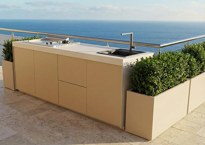 Seafront terrace kitchen