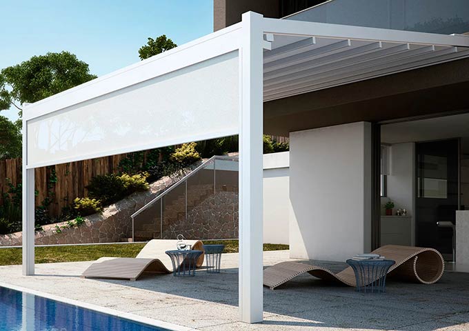 Pergolas with shading canopy